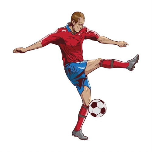 Soccer or Football Theme Kick Action Transparent Sticker